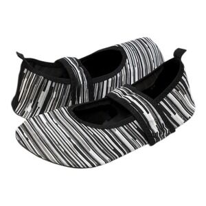 FUTSOLE Indoor Outdoor Footwear Shoes Women's Size M 7-8 Black White Stripes New